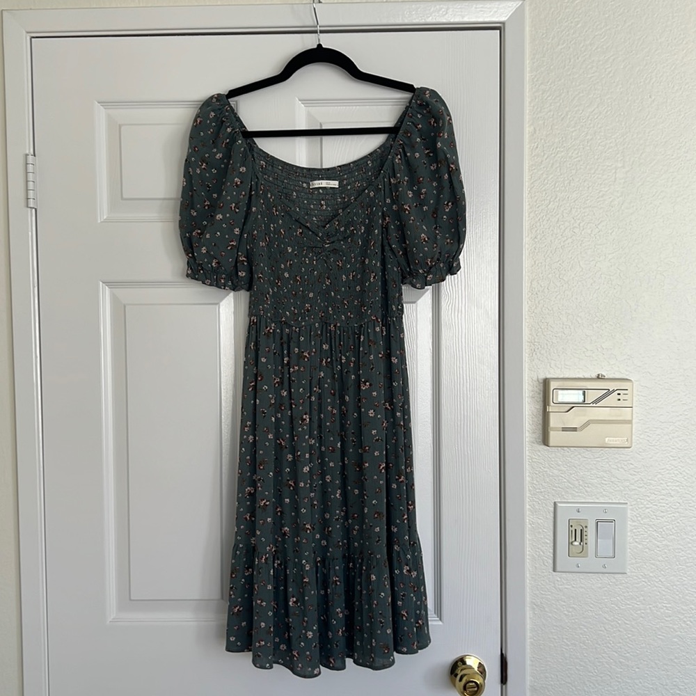 Pinkblush maternity (Be cool) floral greenish blue maternity dress medium